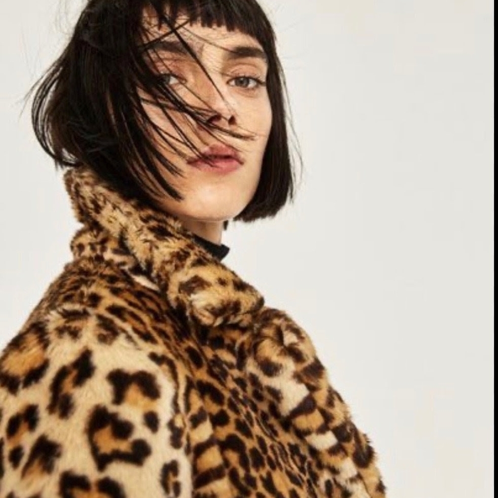 Leopard Print Faux Fur Coat